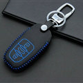 Cheap Genuine Leather Key Ring Auto Key Bags Smart for Audi A4 - Blue